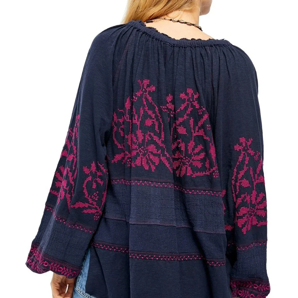 Free People Persuasion Long Sleeve Tunic Top M